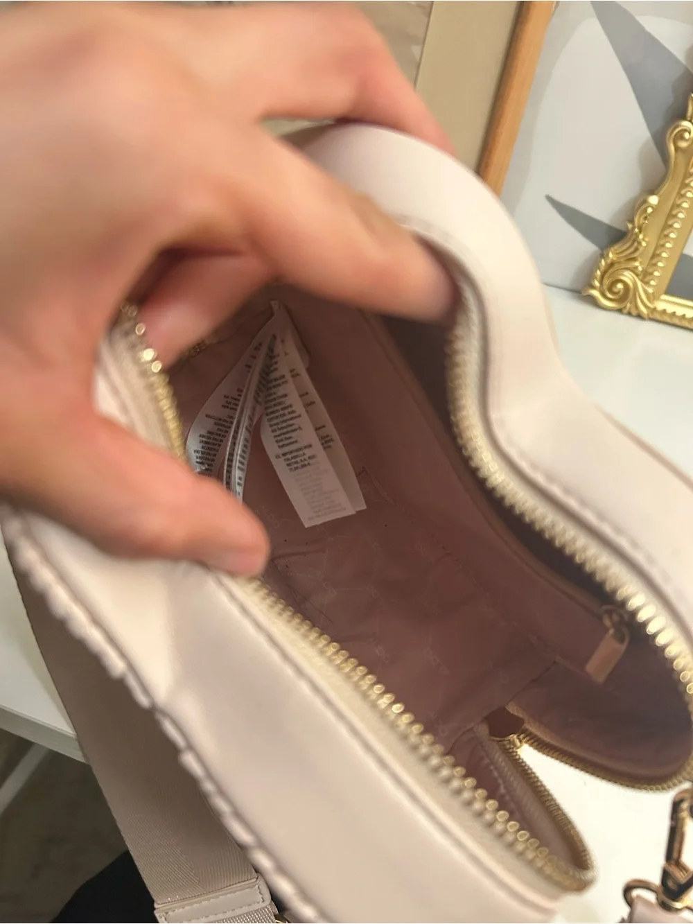 Aldo Quilted Heart Mini Bag in Blush - Picture 4 of 4
